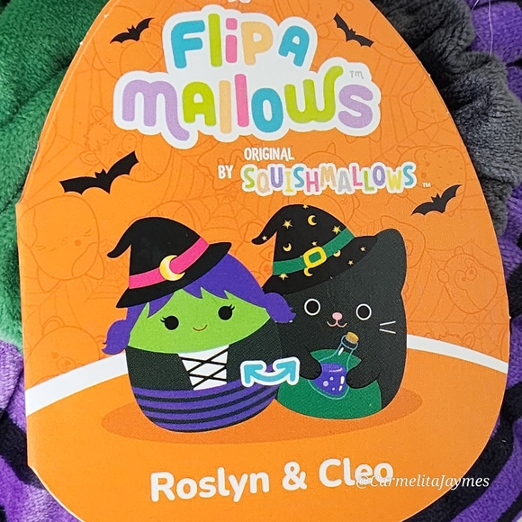 🎃 ROSLYN & CLEO 🧙‍♀️🐈‍⬛️ Witch & Cat FlipAMallow Halloween 2024 Squishmallow - Picture 4 of 8